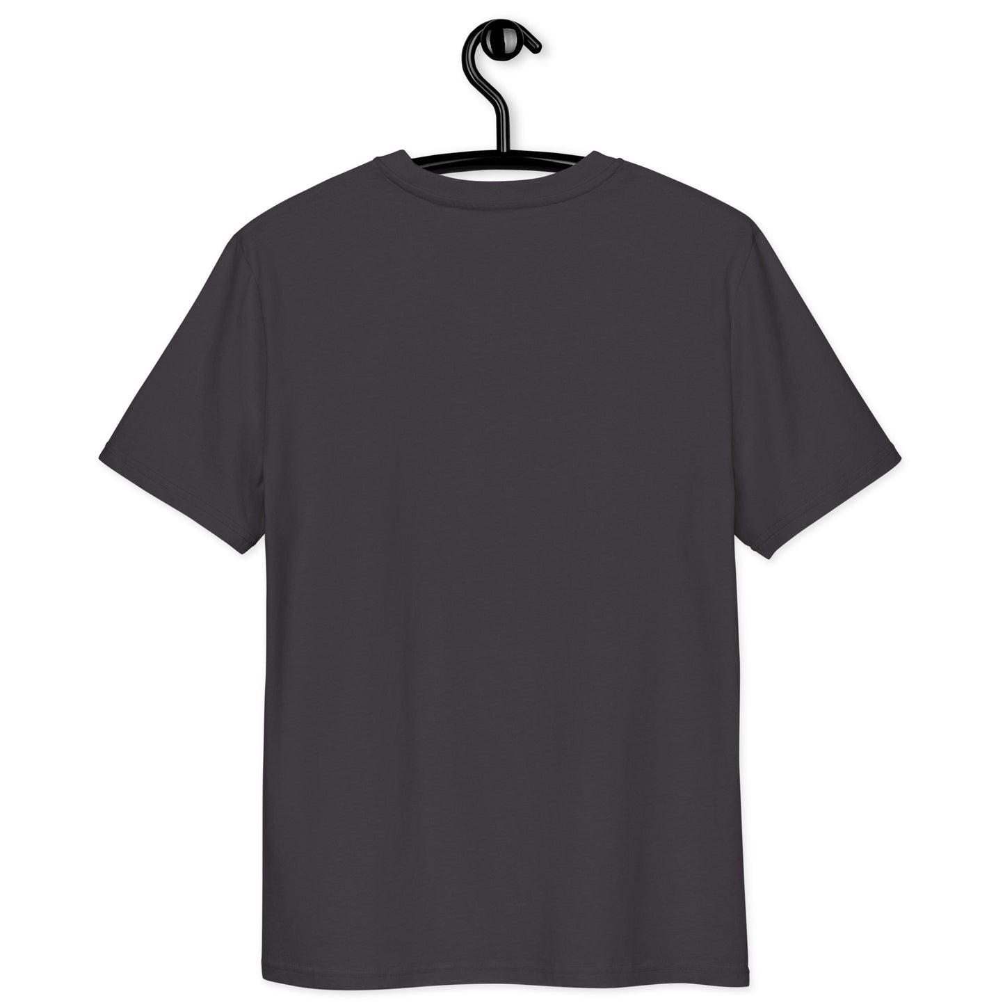 Anthracite grey t-shirt on hanger - back view