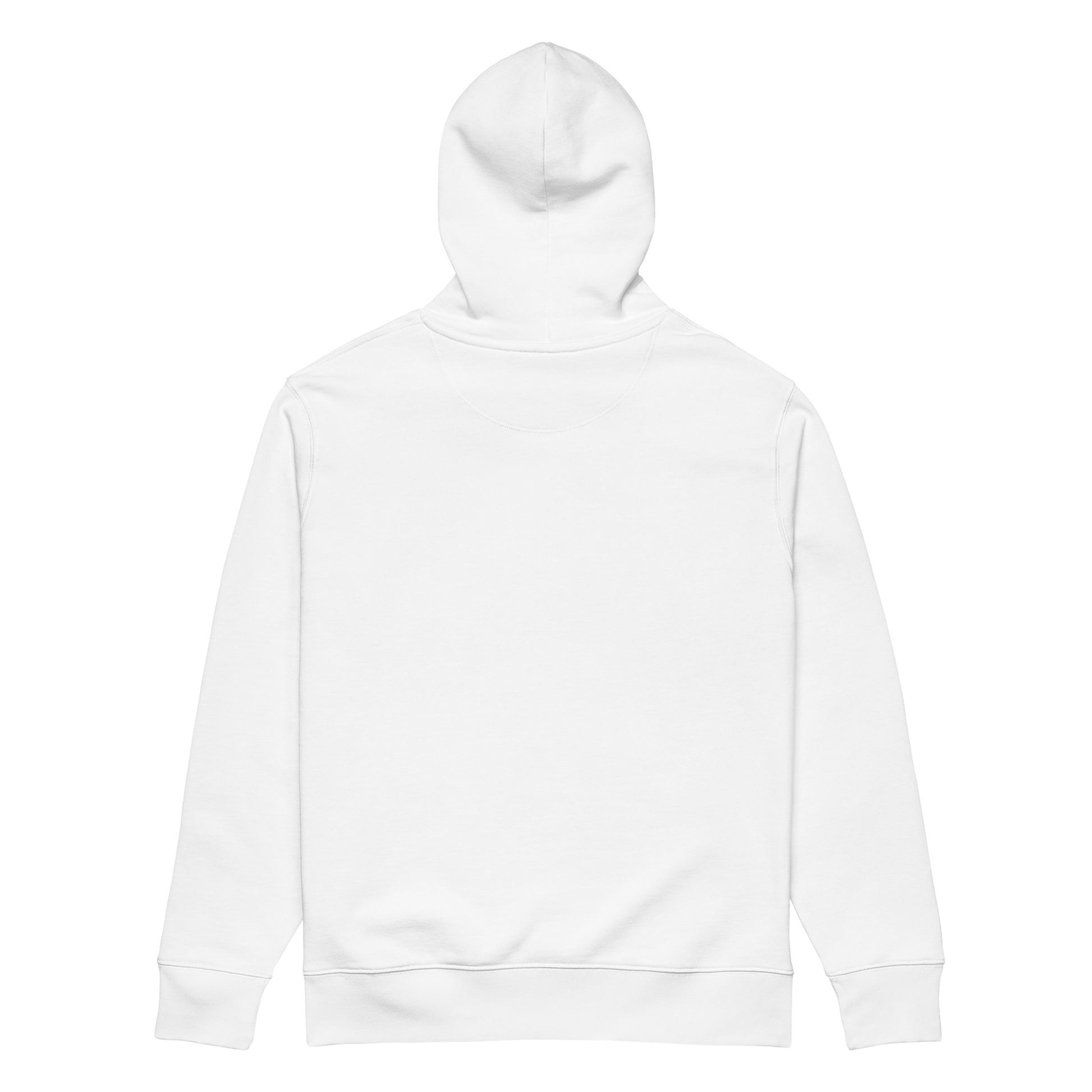 Organic white hoodie - back view
