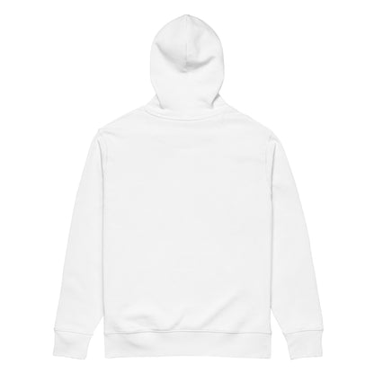Organic white hoodie - back view
