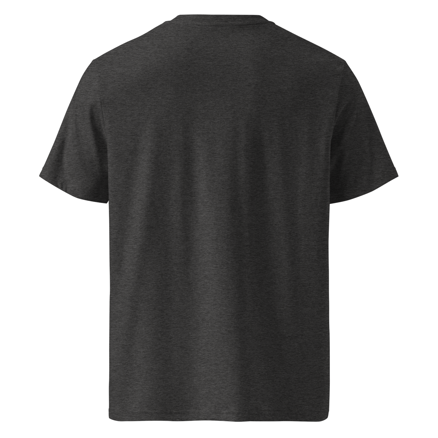 Dark grey organic cotton t-shirt back view
