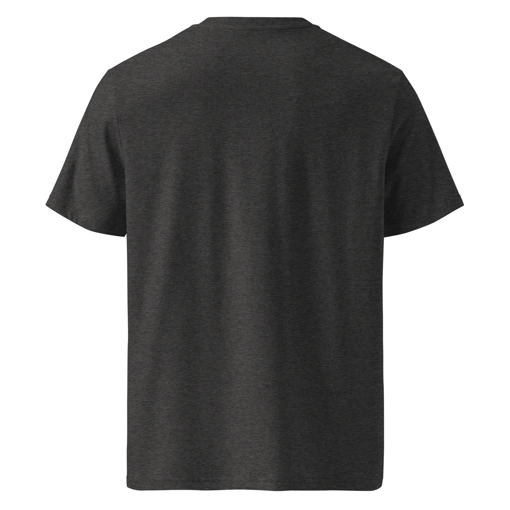 Dark grey organic cotton t-shirt back view
