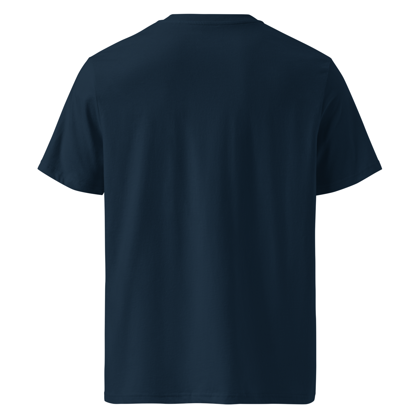 Navy blue organic cotton t-shirt back view
