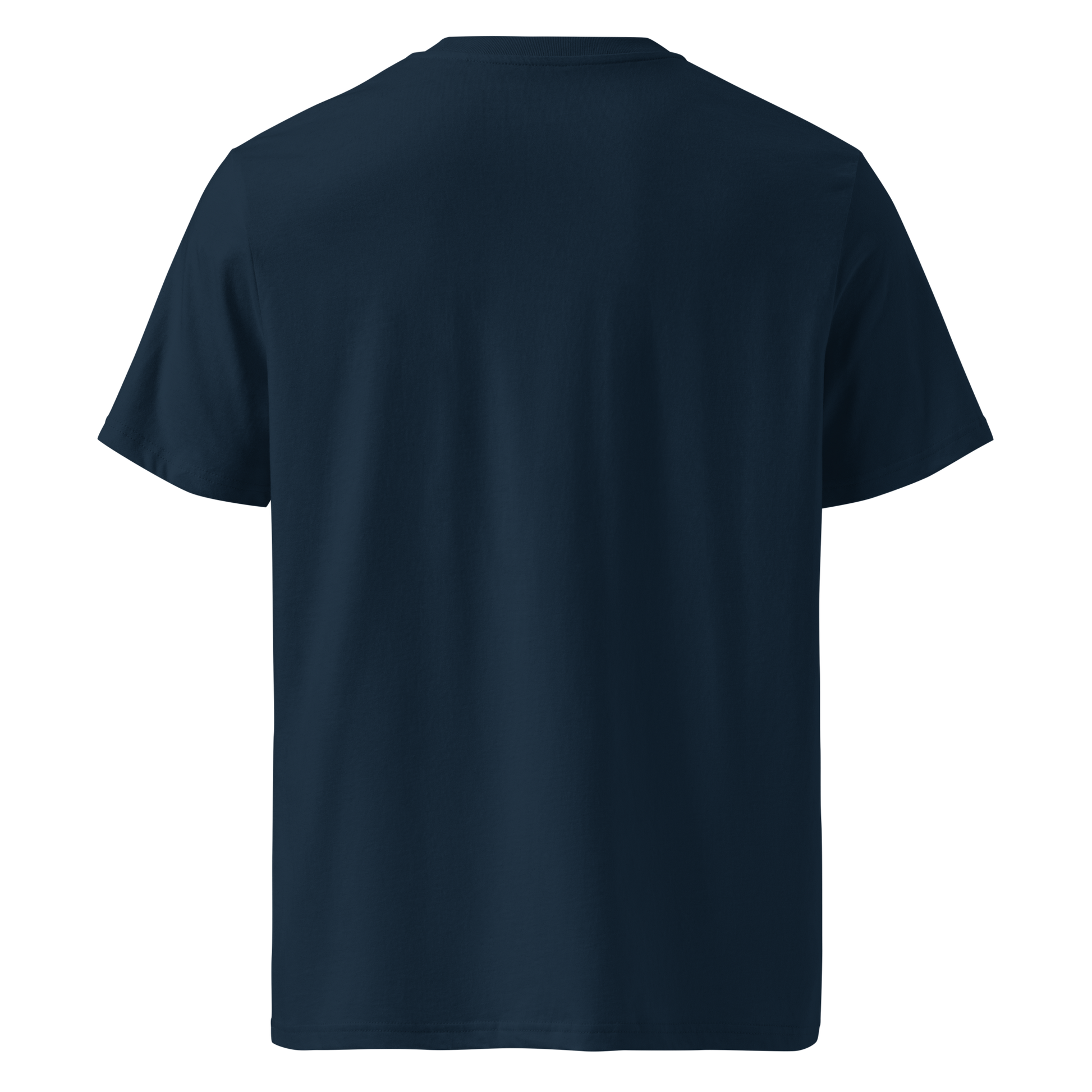 Navy blue organic cotton t-shirt back view
