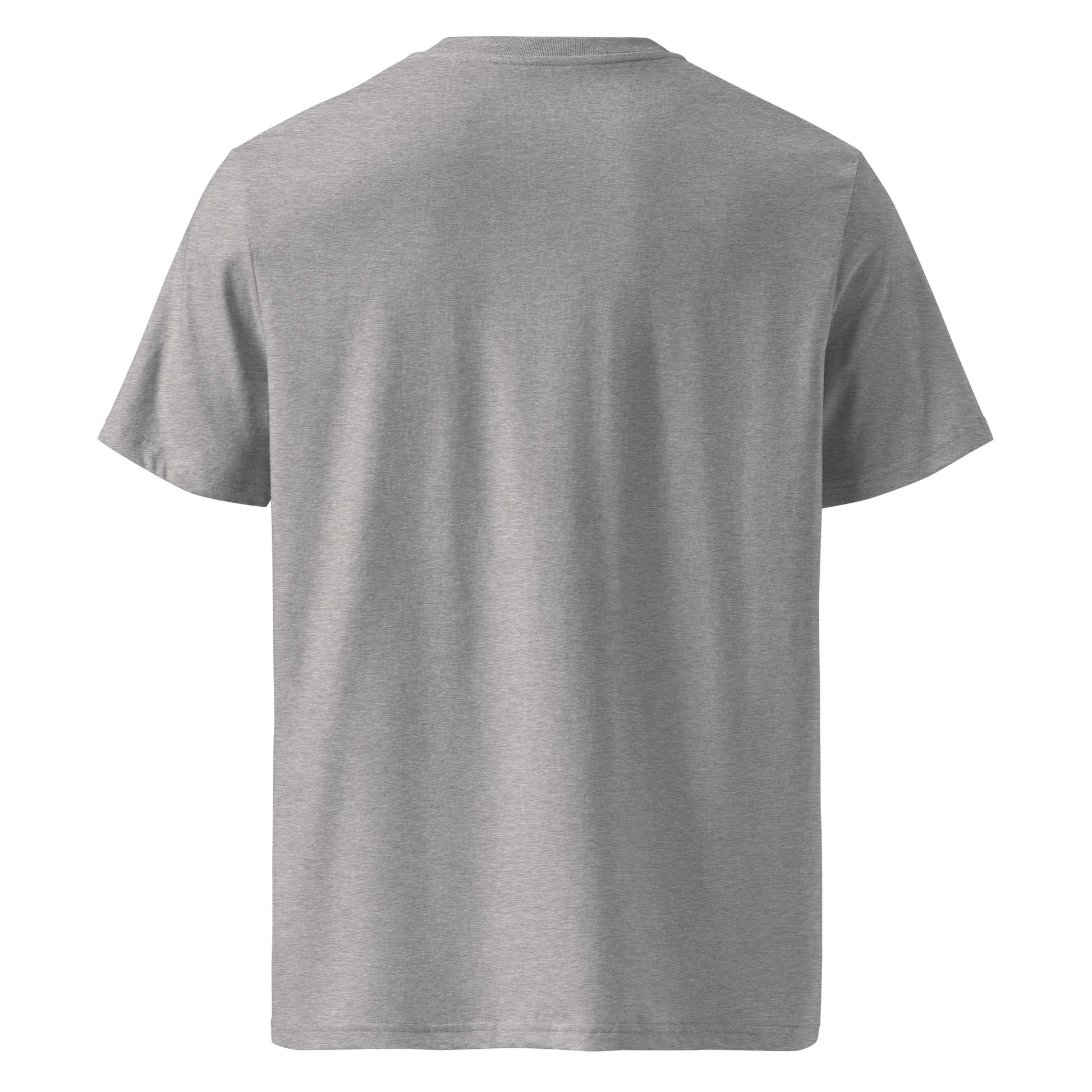 Grey organic cotton t-shirt back view

