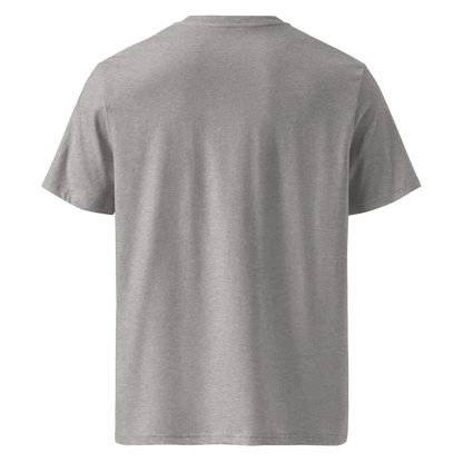 Grey organic cotton t-shirt back view
