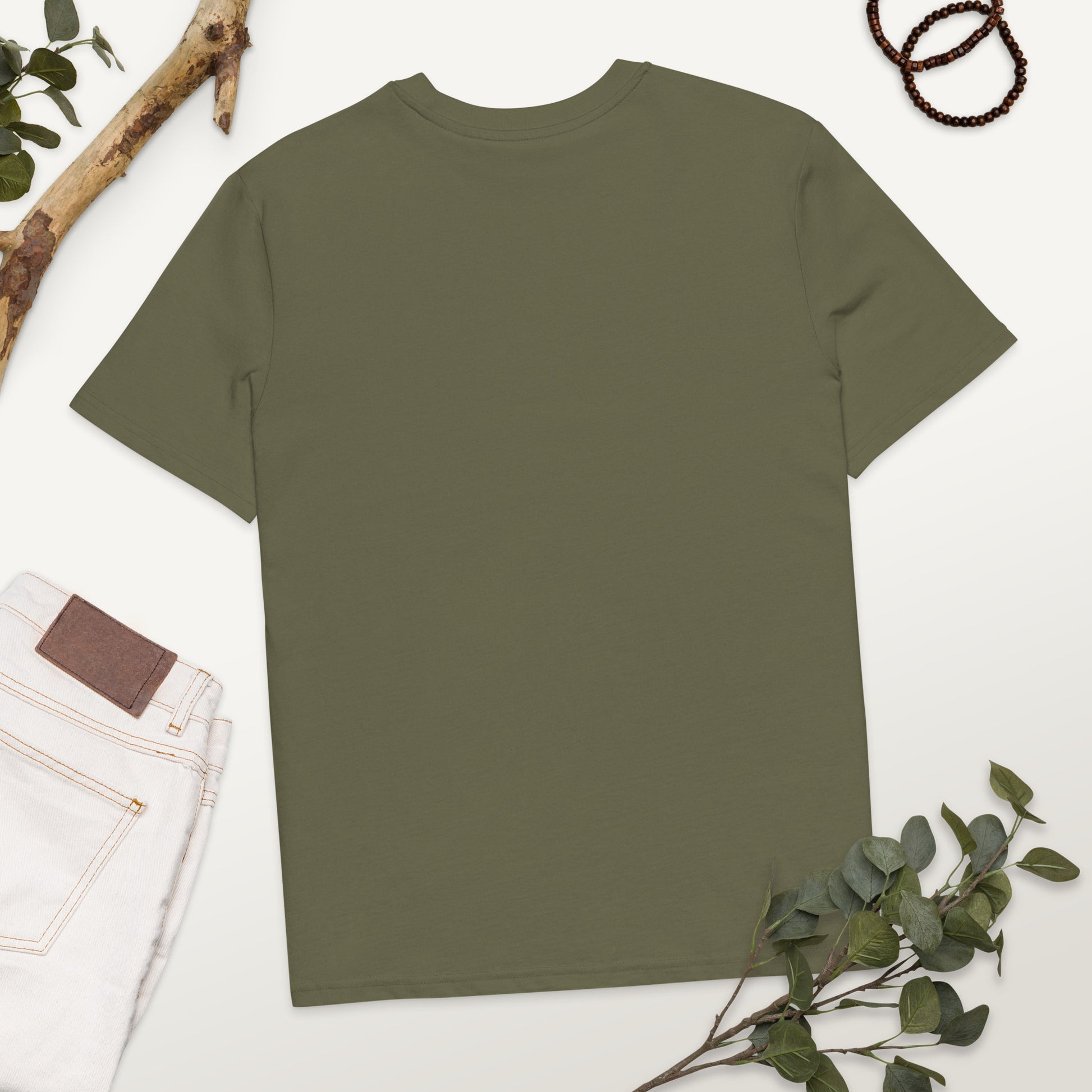 Khaki organic cotton t-shirt
