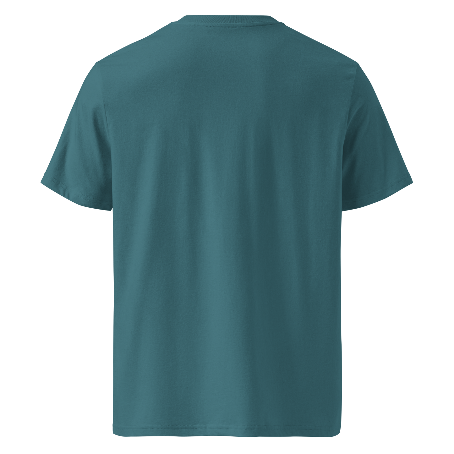 Teal organic cotton t-shirt back view
