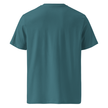 Teal organic cotton t-shirt back view
