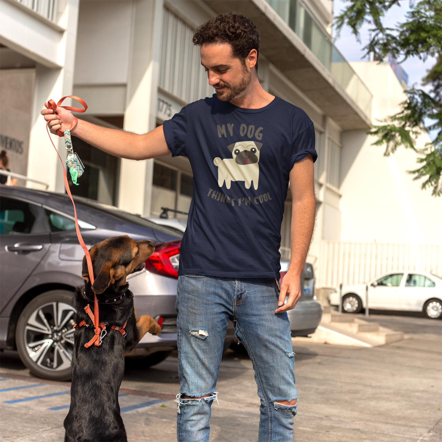 Unisex Premium Organic Cotton T-Shirt – Dog Print – 100% Natural